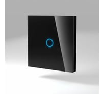 Сенсорная беспроводная радиопанель CGSS стекло изготовлено по технологии Optiwhite, на одну линию, черная, 86х86, Эстетика TSP-L1R-BCG