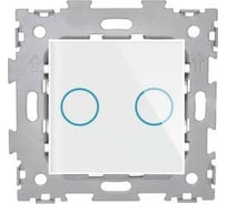 Сенсорный выключатель в многопостовую рамку CGSS с панелью на две линии для управления шторами радиоуправляемый жалюзи ворота рольставни белый WT-MPN02SHR-WCG