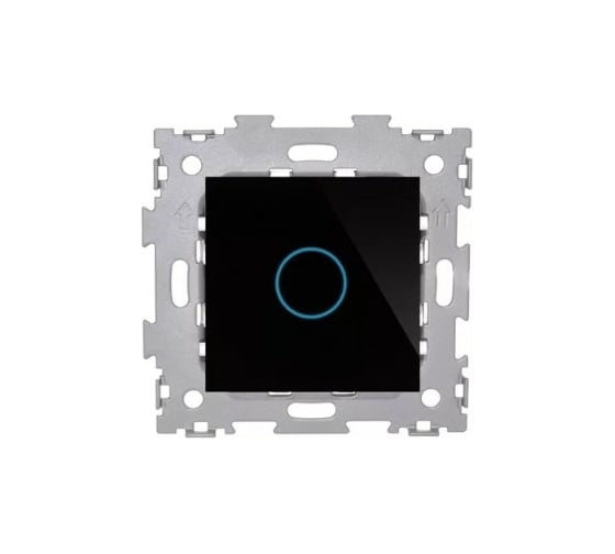 Сенсорный диммер со стеклянной панелью CGSS изготовленный по технологии Optiwhite в рамку на одну линию черный Эстетика 50х50 WT-MPN33GS-BCG