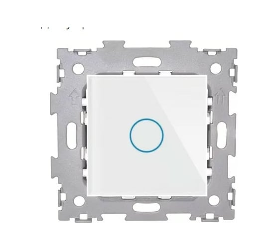 Сенсорный выключатель со стеклянной панелью CGSS изготовленный по технологии Optiwhite в рамку на одну линию серая платина Эстетика 50х50 GL-TSPN01-GPG 1