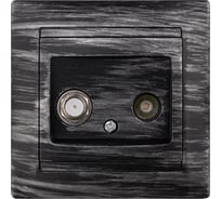 Розетка TV ("мама") + SAT (F-разъем) 0-2400МГц TDM ELECTRIC старинное серебро, серия "Лама" SQ1815-0661