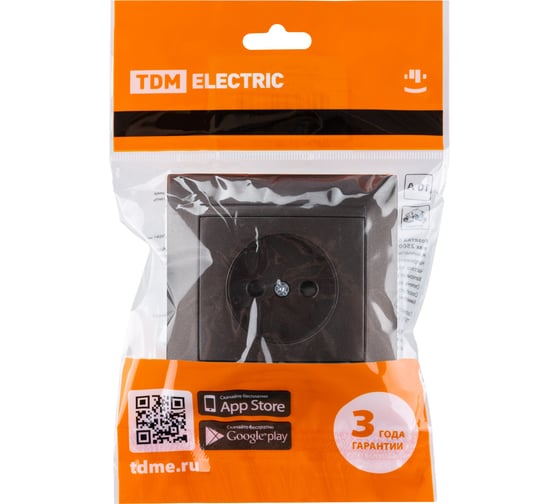Розетка TDM ELECTRIC 2П 10А 250В с защ. шт. шоколад "Лама" SQ1815-0510