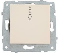 Механизм выключателя OVIVO 1-кл. кнопочный с подсветкой, крем 600-000202-206