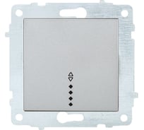 Механизм выключателя OVIVO 1-кл. проходной с подсветкой, серебро 600-000210-210