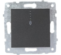 Механизм выключателя OVIVO 1-кл. проходной с подсветкой, черный металлик 600-000217-210