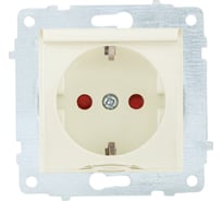 Механизм розетки OVIVO  с/з шторки с крышкой, крем 600-000302-243