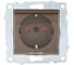 Механизм розетки OVIVO с заземлением, шторки, с крышкой, мокко 600-000319-243 1