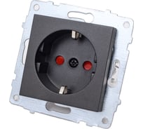 Механизм розетки OVIVO с/з шторки, черный металлик 600-000317-218