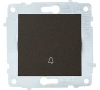 Механизм выключателя OVIVO 1-кл. кнопка звонка, черный металлик 600-000217-207