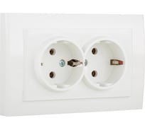 2-местная розетка OVIVO с заземлением MINA, белый, 401-010300-907