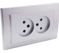 2-местная розетка OVIVO без заземления MINA, серебро, 401-100300-908
