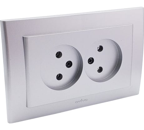 2-местная розетка OVIVO без заземления MINA, серебро, 401-100300-908