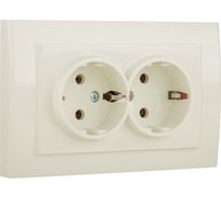 2-местная розетка OVIVO с заземлением MINA, крем, 401-020300-907