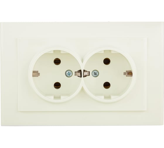 2-местная розетка OVIVO с заземлением MINA, крем, 401-020300-907