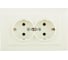 2-местная розетка OVIVO с заземлением MINA, крем, 401-020300-907 3