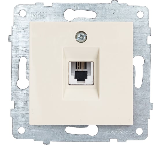 Механизм телефонной 1-местной розетки OVIVO крем, 600-000302-221