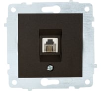 Механизм телефонной 1-местной розетки OVIVO черный металлик, 600-000317-221