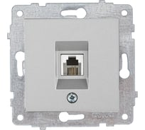 Механизм телефонной 1-местной розетки OVIVO серебро, 600-000310-221