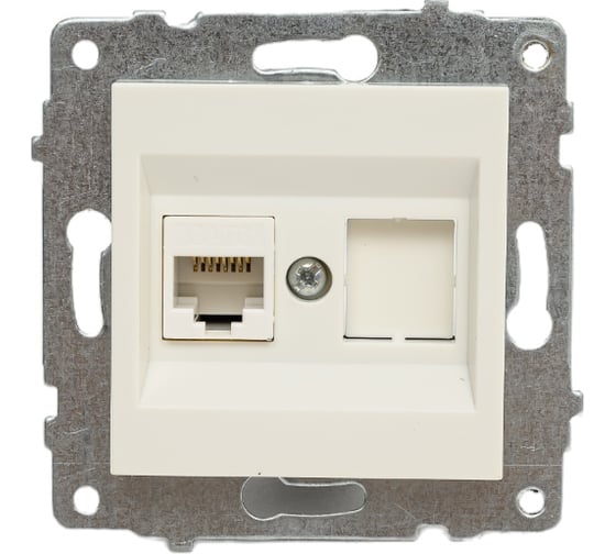 Механизм компьютерной 1-местной розетки RJ45 OVIVO CAT6, белый, 600-000301-229 1