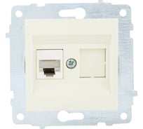 Механизм компьютерной 1-местной розетки RJ45 OVIVO CAT6, крем, 600-000302-229