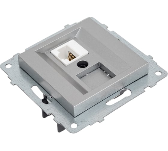 Механизм компьютерной 1-местной розетки RJ45 OVIVO CAT6, серебро, 600-000310-229