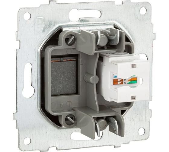 Механизм компьютерной 1-местной розетки RJ45 OVIVO CAT6, серебро, 600-000310-229