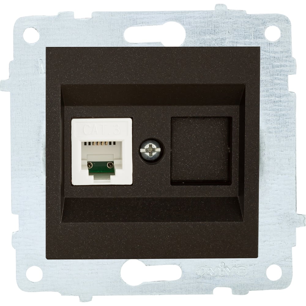 Механизм компьютерной 1-местной розетки RJ45 OVIVO CAT6, черный ...
