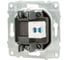 Механизм компьютерной 1-местной розетки RJ45 OVIVO CAT6, черный металлик, 600-000317-229 2