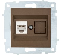 Механизм компьютерной 1-местной розетки RJ45 OVIVO CAT6, мокка, 600-000319-229