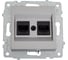 Механизм компьютерной 2-местной розетки RJ45 OVIVO CAT6, серебро, 600-000310-230 1