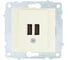 Механизм розетки USB OVIVO 5V-2A 2 порта, крем, 600-000302-247 1