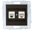 Механизм компьютерной+телефонной розетки OVIVO RJ45 CAT6+RJ11, черный металлик, 600-000317-234 1