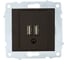 Механизм розетки USB OVIVO 5V-2A 2 порта, черный металлик, 600-000317-247 1