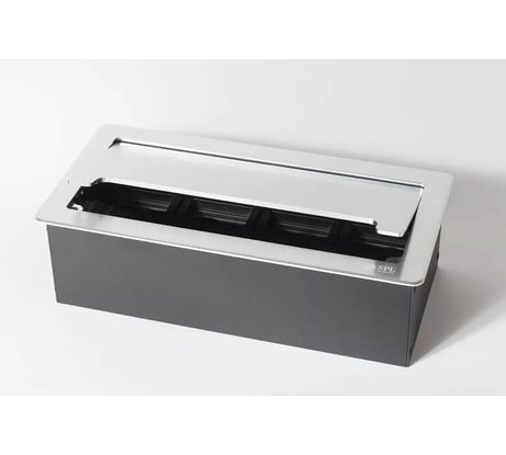 Настольный люк SPL на 4 поста 45x45, металл, серебро, IP20 300012