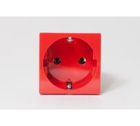 Электрическая розетка 2К+З, с защитными шторками, красный, 10 шт. SPL 200014