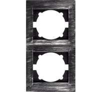 Рамка 2-х постовая вертикальная TDM ELECTRIC старинное серебро, серия "Лама" SQ1815-0683