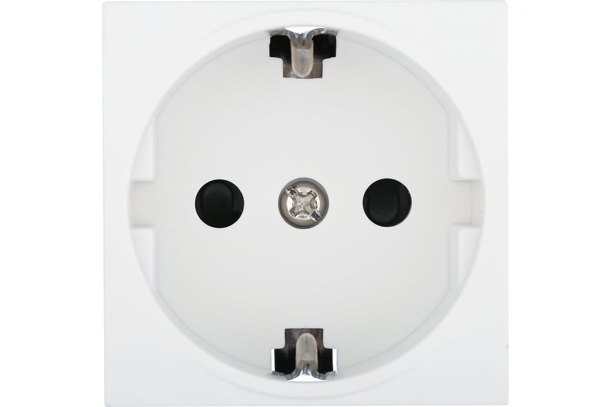 Розетка LK Studio с заземляющим контактом, со шторками, белый LK45 ...