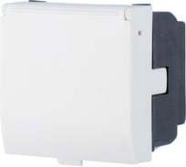 Розетка LK Studio с заземляющим контактом, шторками и крышкой, белый LK45 851504-1