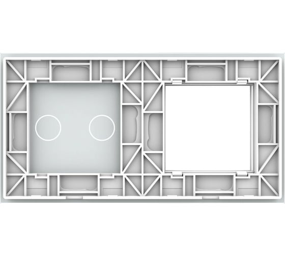 Панель для розетки и сенсорного выключателя LIVOLO 2 клавиши, цвет белый, стекло BB-C7-SR/C2-11