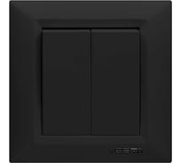 Выключатель Рим двухклавишный Черный Metronex Electric FVK010202CMT