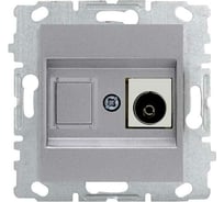 Розетка Metronex Electric Эксклюзивный Серебристый Металлик usb без рамки FRZ00050101SRB