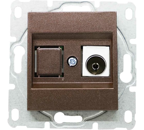 Телевизионная розетка Vesta Electric exclusive champagne metallic , шт FRZ00041009BSH