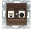 Розетка Metronex Electric Exclusive Champagne Metallic ТВ + сетевого кабеля LAN без рамки FRZ00050503BEL 1