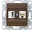 Розетка Metronex Electric Exclusive Champagne Metallic USB + сетевого кабеля LAN без рамки FRZ00050502BSH 1