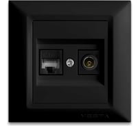 Розетка Metronex Electric Рим для сетевого кабеля lan + tv двойная FRZMT010208CMT