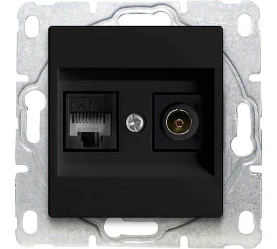 Розетка Vesta Electric roma для сетевого кабеля lan + tv двойная без рамки FRZMT010203CMT