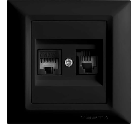 Двойная розетка Vesta Electric roma для сетевого кабеля lan + phone FRZMT010202CMT