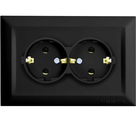 Розетка Vesta Electric roma двойная c заземлением FRZ00020202CMT