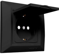 Розетка Metronex Electric Roma одинарная с заземлением с крышкой FRZ00020105CMT