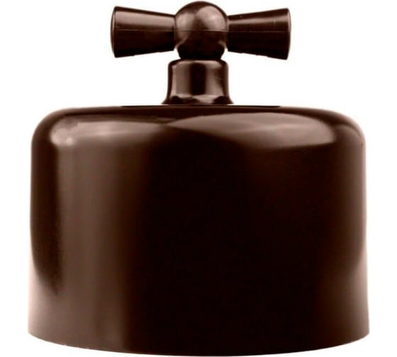 1-клавишный выключатель Bironi rf, пластик, коричневый R1-210-22